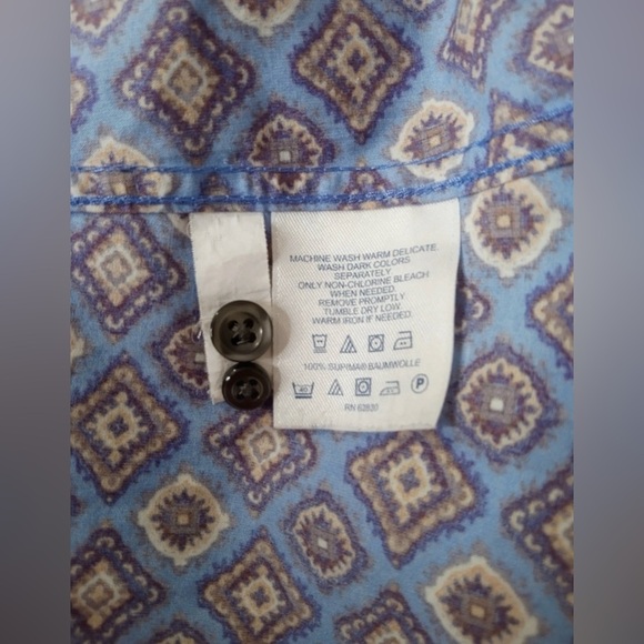 Lands’ End No Iron Supima Button-Up Shirt Women’s Size 8 Geometric Print - Picture 10 of 10